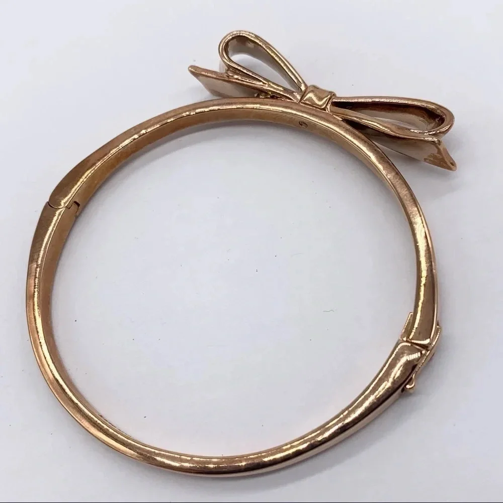 Kate Spade Love Notes Rose Gold Hinged Bangle - Picture 2 of 3